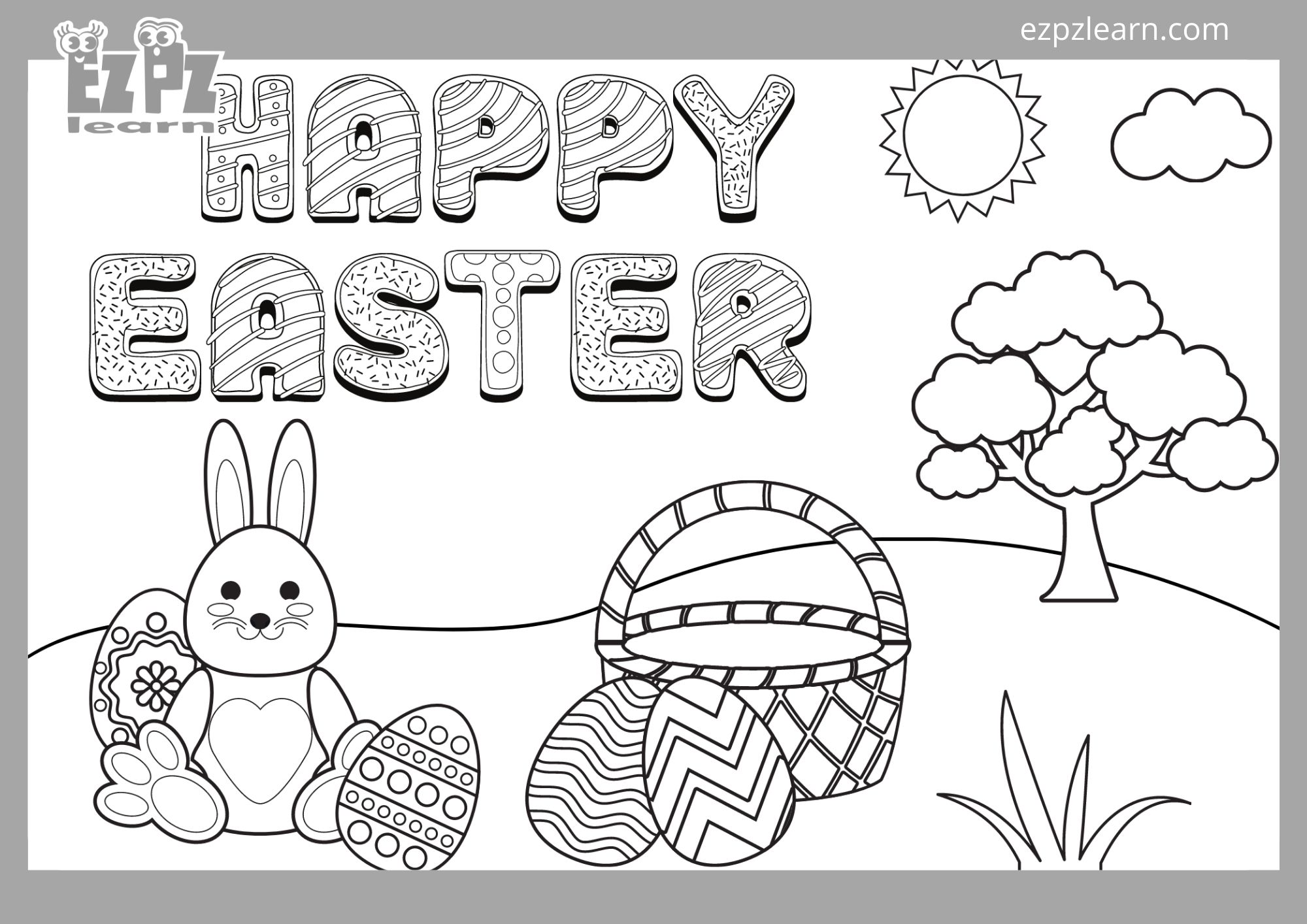 Happy Easter coloring page 4